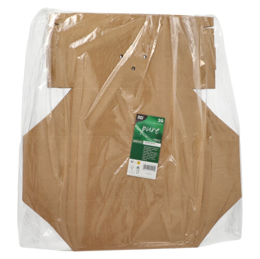 20 Burgerboxen, Pappe "pure" 10 cm x 13 cm x 25 cm braun faltbar, groß