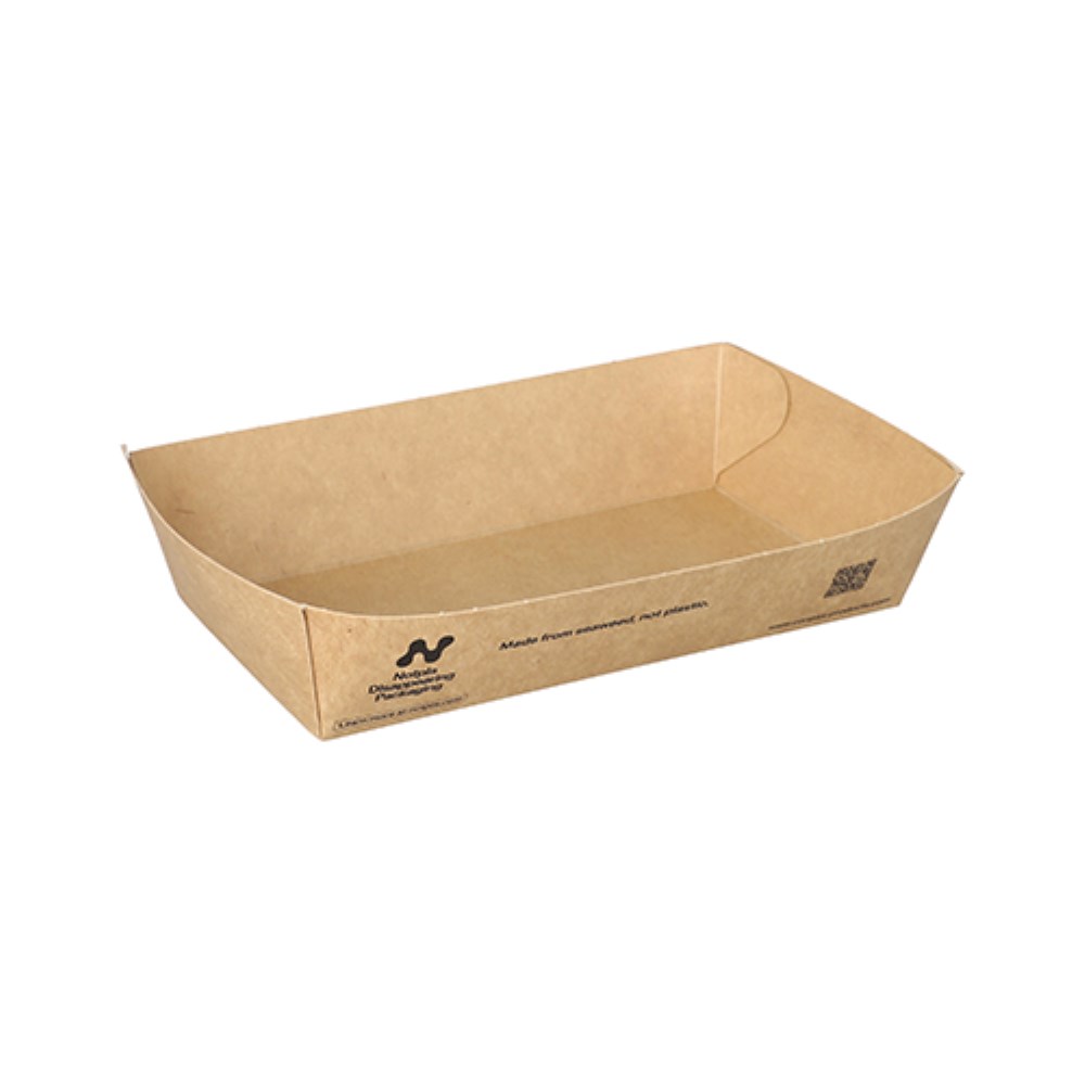 90 Snacktrays, Pappe "NOTPLA" 3,8 cm x 8,5 cm x 15,5 cm braun