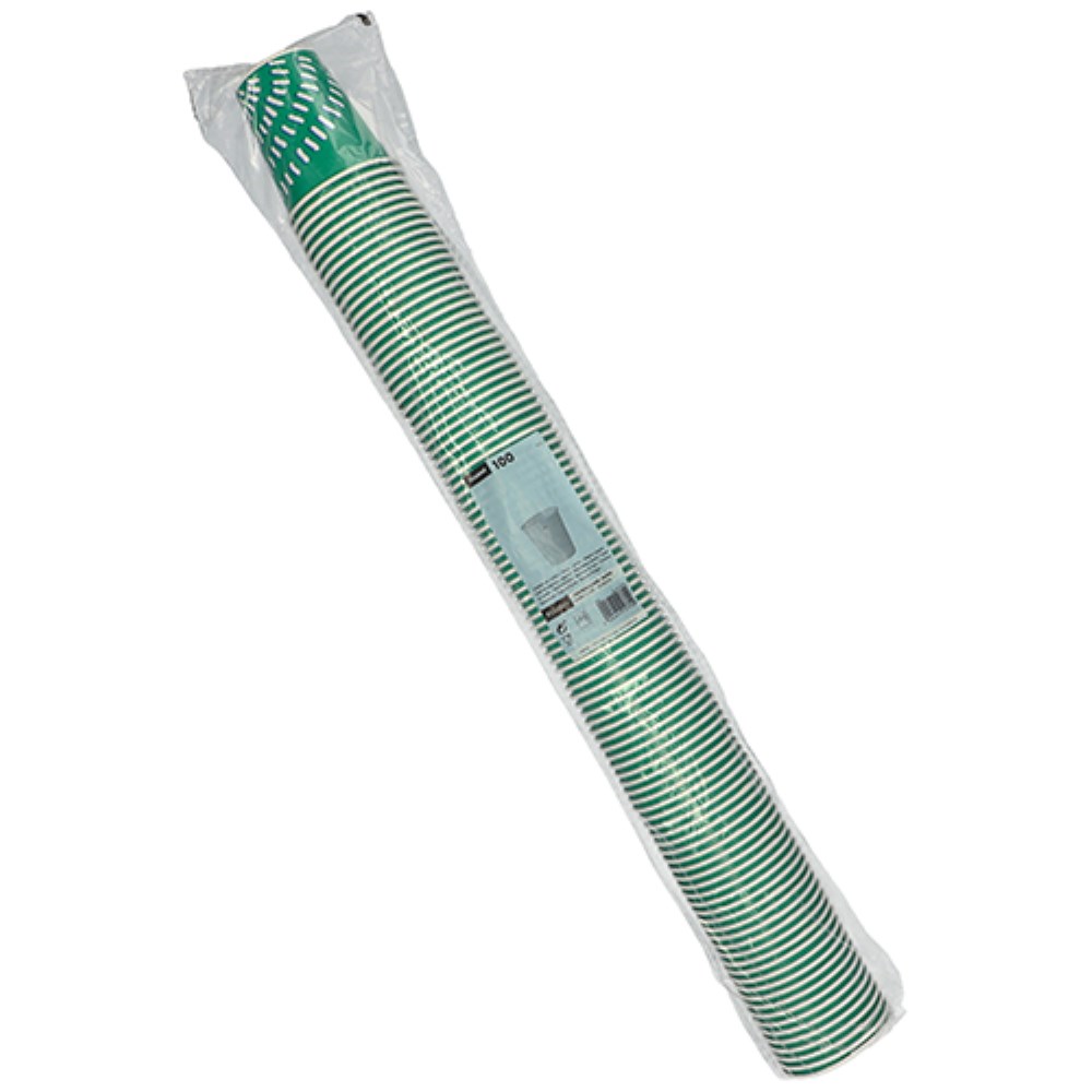 100 Trinkbecher für Kaltgetränke, Pappe 0,2 l Ø 8 cm · 8,8 cm grün "Rays"