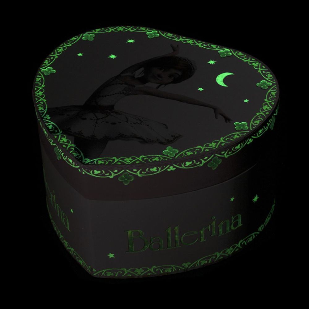 Phosphoreszierende Musikherz groß Ballerina© - Leuchtet in der Nacht
