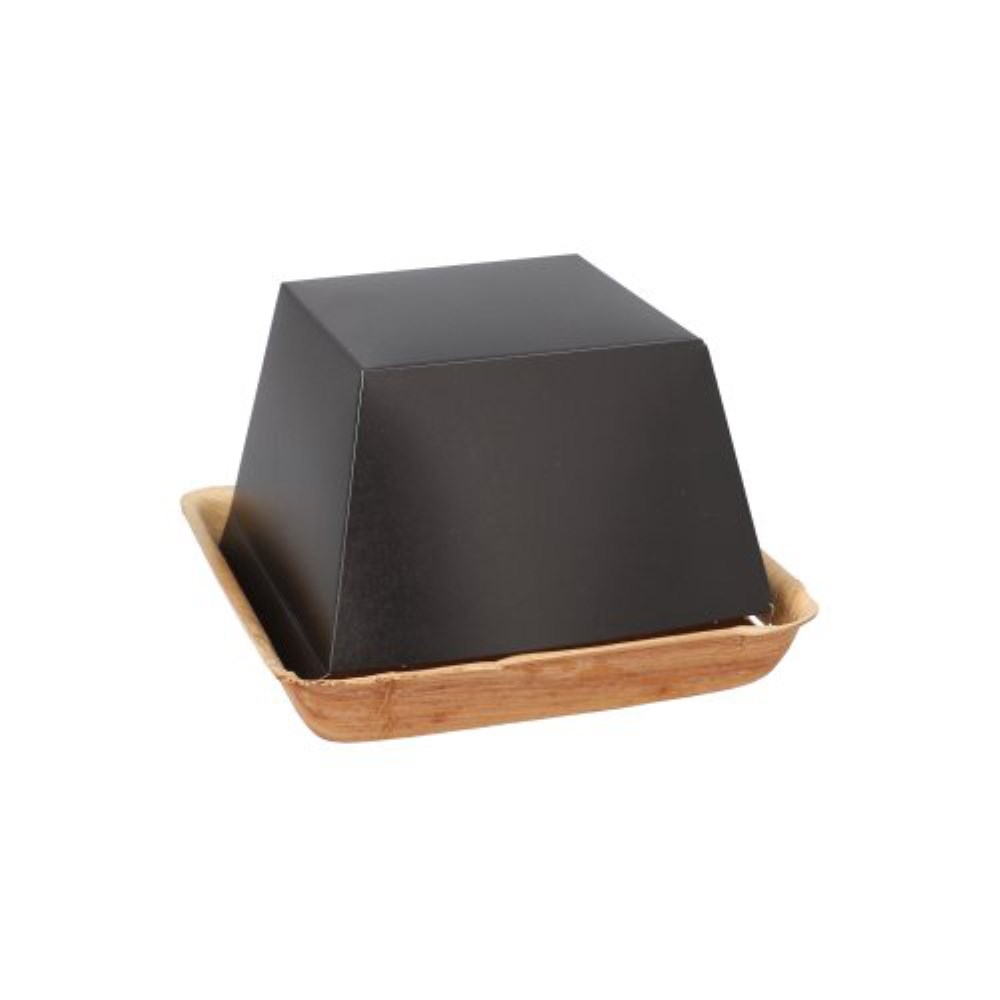 25 Burgerboxen Palmblatt eckig 8 cm x 14 cm x 14 cm , klein mit separatem Deckel