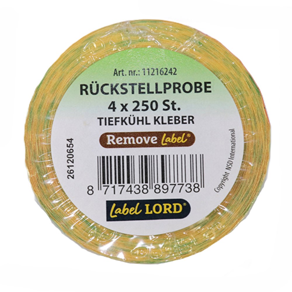 1000 "LabelLord" HACCP Lebensmitteletiketten 40 mm x 113 mm rot Rückstellprobe