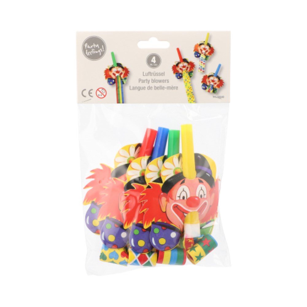 4 Partyrüssel "Clowngesicht"