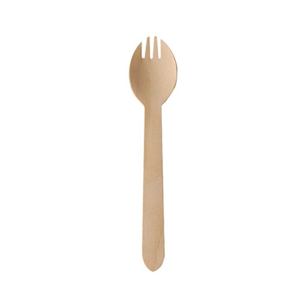 100 Göffel, Holz "pure" 16 cm