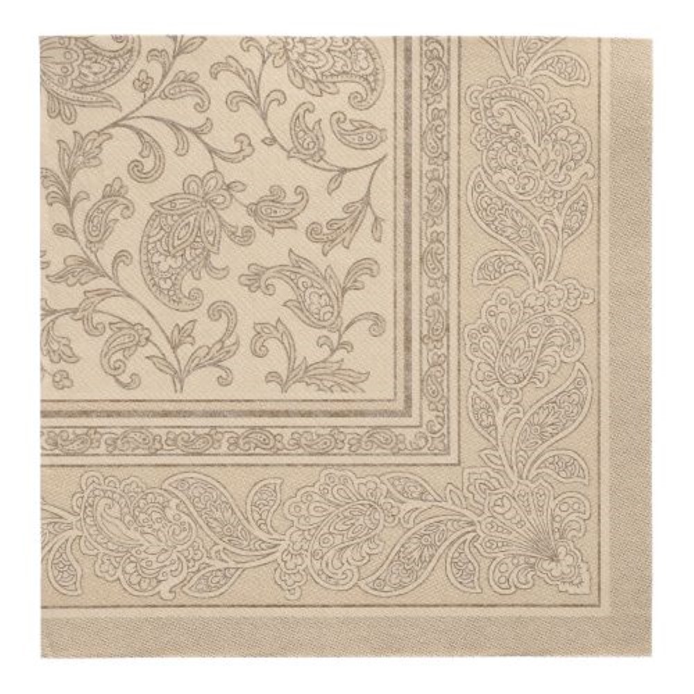 20 Servietten "ROYAL Collection" 1/4-Falz 40 cm x 40 cm sand "Ornaments"