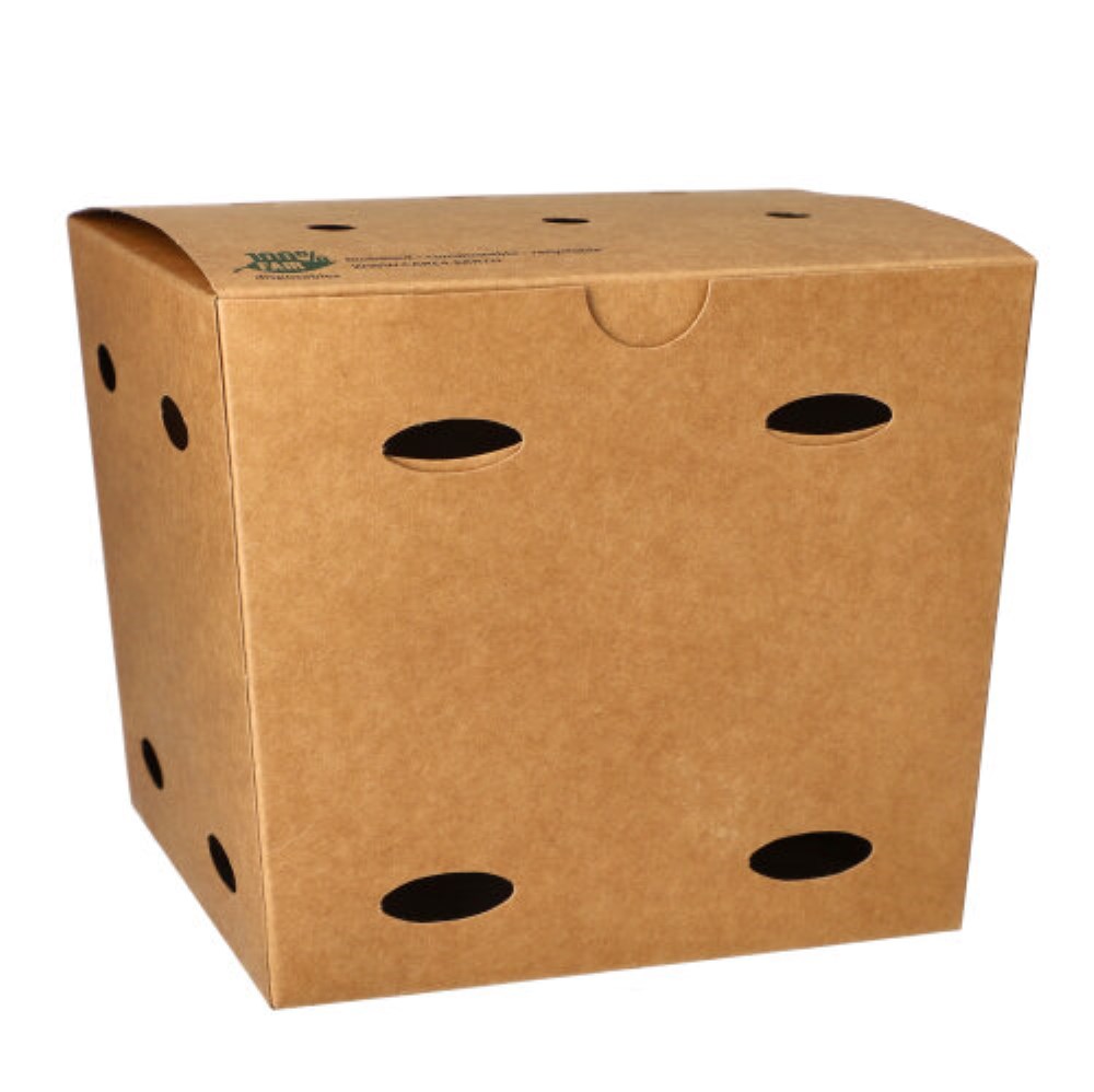50 Pommes-Frites-Boxen, Pappe "pure" 14 cm x 14,5 cm x 14,5 cm braun "100% Fair" groß
