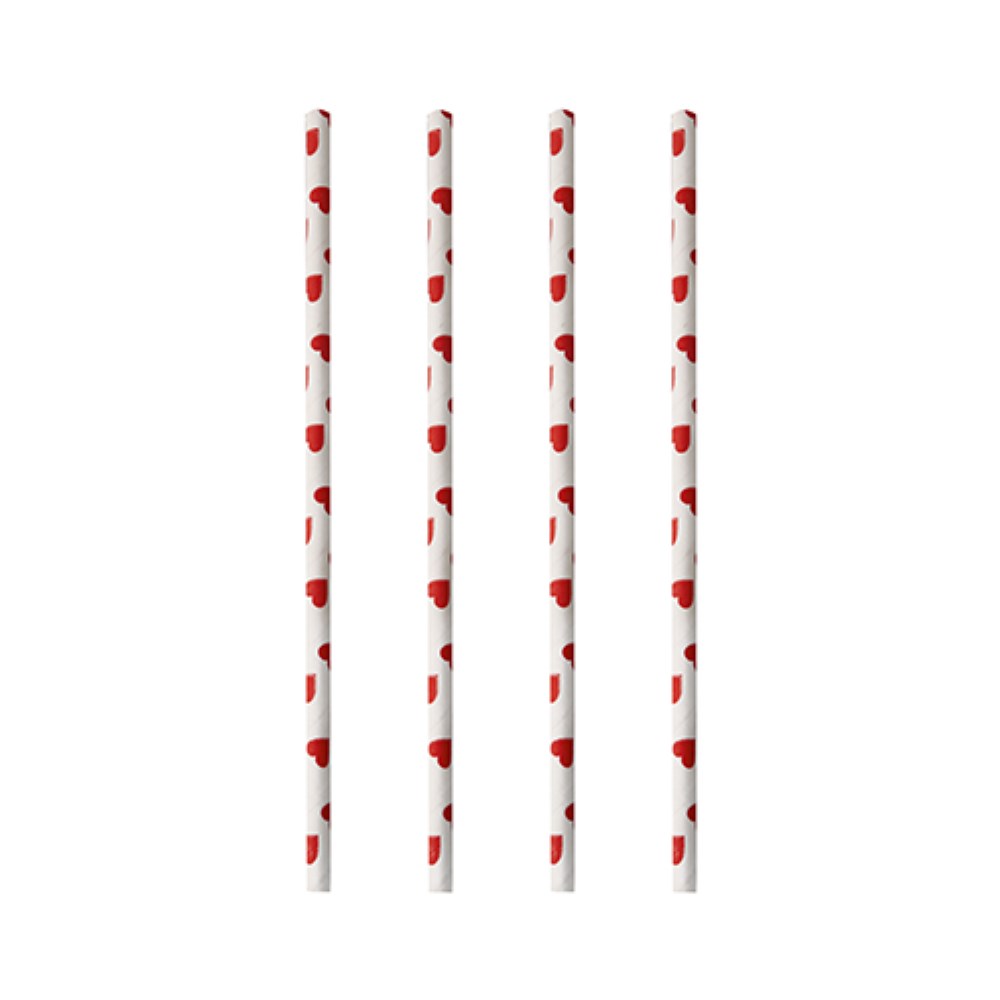 100 Trinkhalme, Papier Ø 6 mm · 20 cm "Heart" 100 Trinkhalme, Papier Ø 6 mm · 20 cm "Heart"