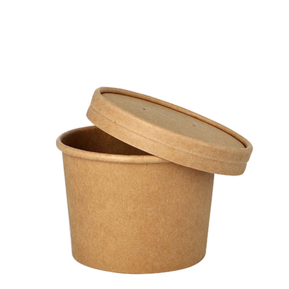 25 Suppenbecher, Pappe rund 350 ml Ø 9,8 cm · 7 cm braun