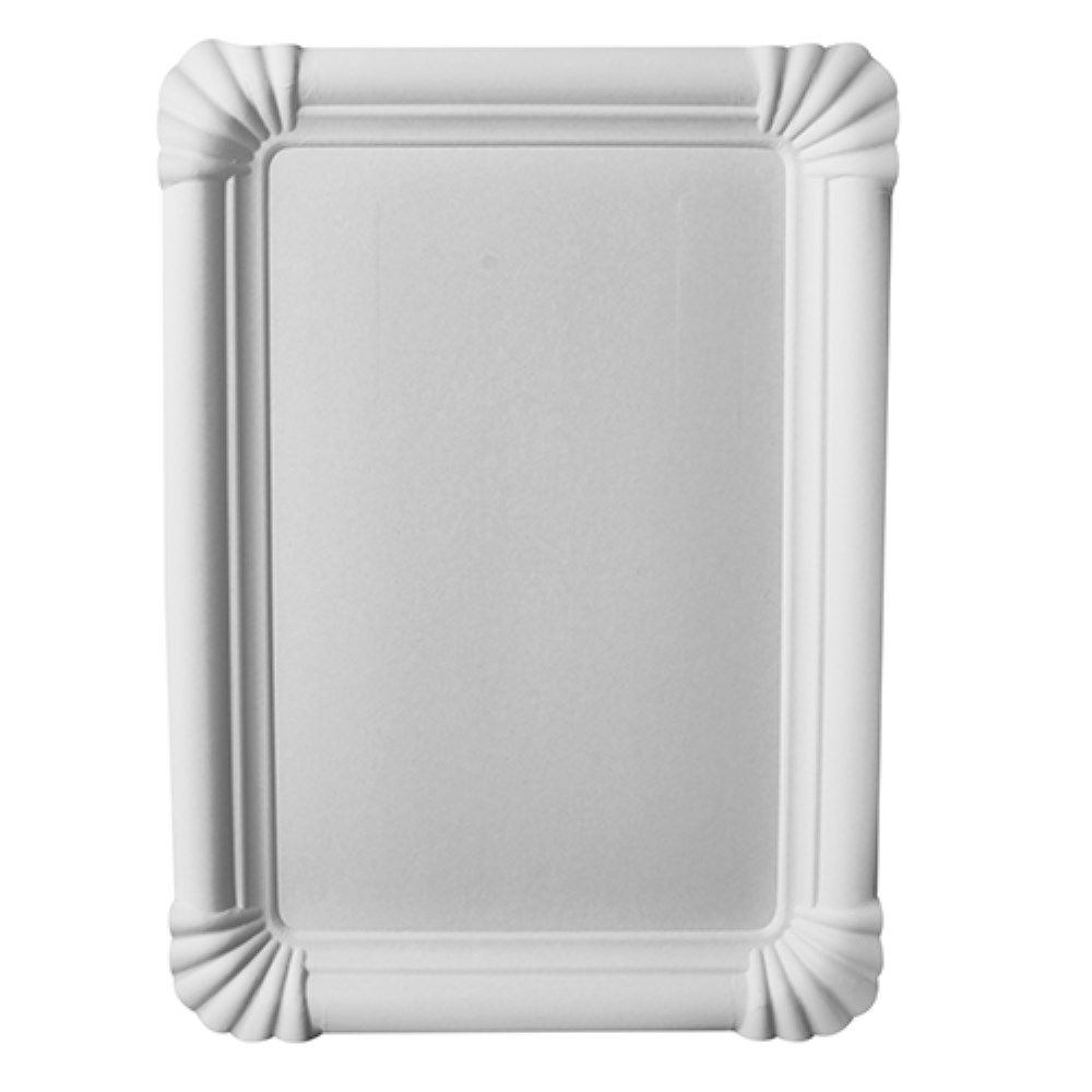 250 Teller, Pappe "pure" eckig 16,5 cm x 23 cm weiss
