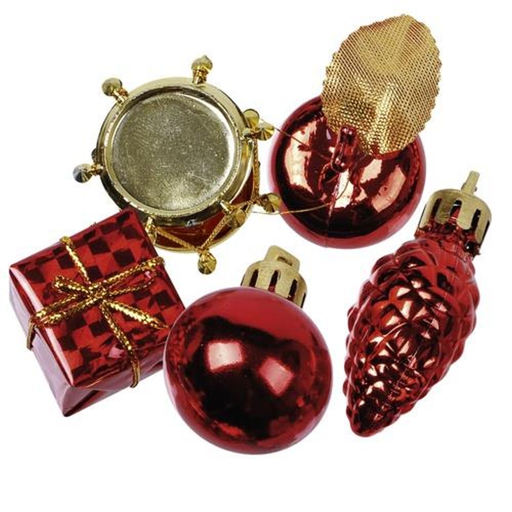 13 Deko-Accessoires rot "Christmas Decorations" Ø 20-60 mm