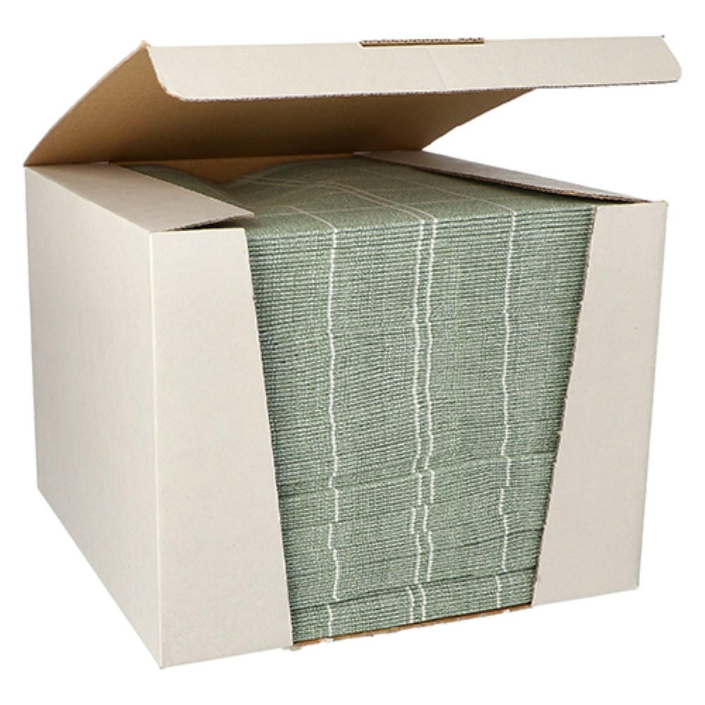 100 Servietten "ROYAL Collection" 1/4-Falz 40 cm x 40 cm dunkelgrün "Kitchen Craft"