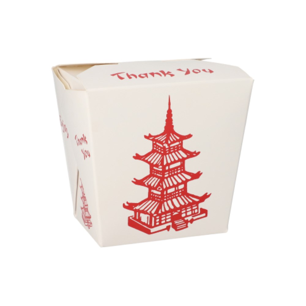 50 Snackboxen "ASIA" eckig 950 ml 11 cm x 8,8 cm x 6,7 cm "Temple"
