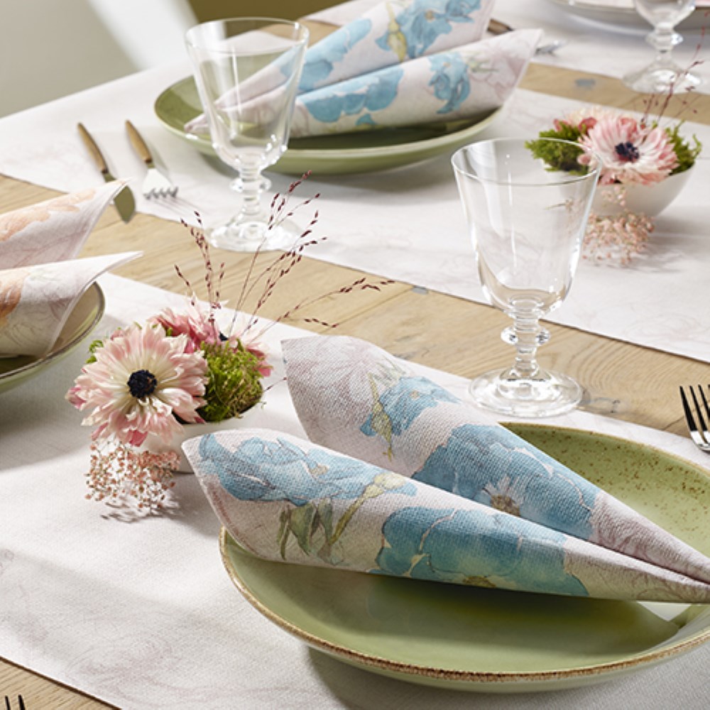 Tischläufer, stoffähnlich, PV-Tissue Mix "ROYAL Collection" 24 m x 40 cm "Blossom"