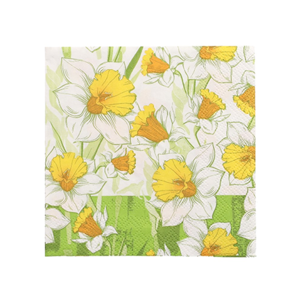 50 Servietten, 3-lagig 1/4-Falz 25 cm x 25 cm "Narciso"