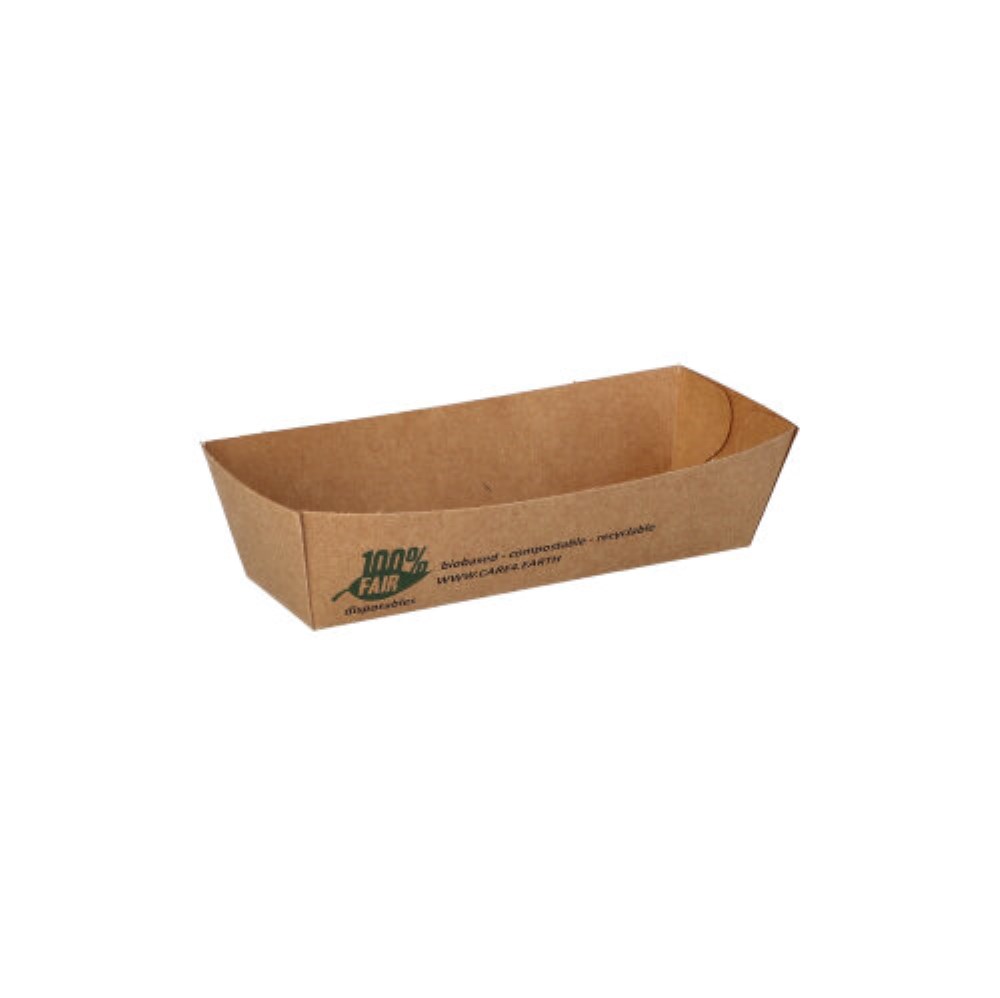 80 Snacktrays, Pappe "pure" 3 cm x 3,3 cm x 10,5 cm braun "100% Fair"
