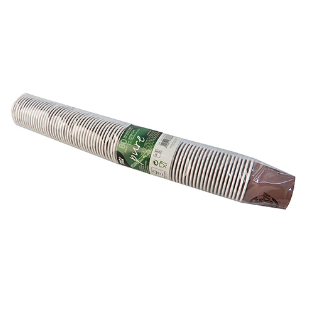 80 Trinkbecher, Pappe 0,1 l Ø 6 cm · 6 cm braun "Pure Joy"