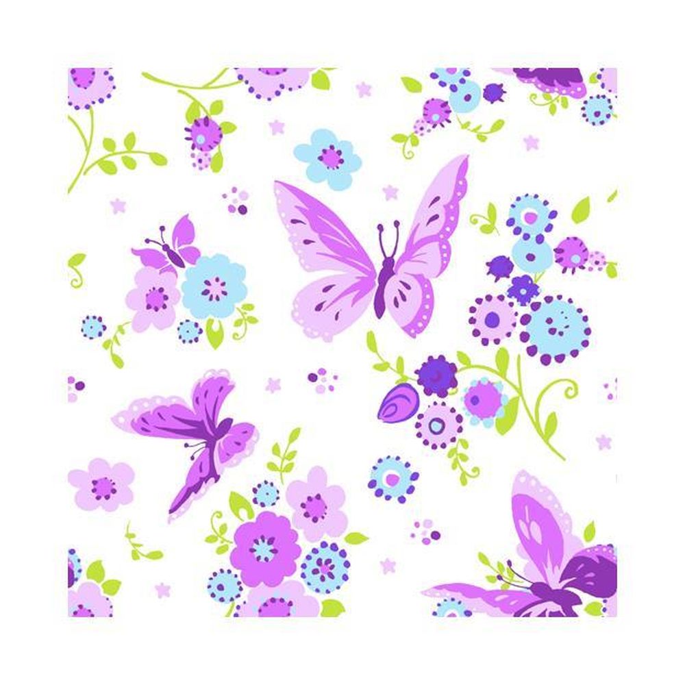 20 Servietten, 3-lagig 1/4-Falz 25 cm x 25 cm "Beautiful Butterfly"