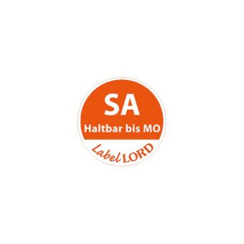 500 "LabelLord" HACCP Lebensmitteletiketten Ø 19 mm gelb "Aqualabel" SA haltbar bis Mo, abwaschbar