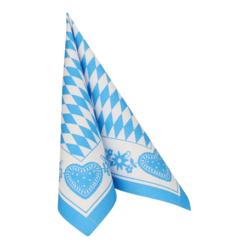 50 Servietten 1/4-Falz 40 cm x 40 cm "Bayrisch Blau"