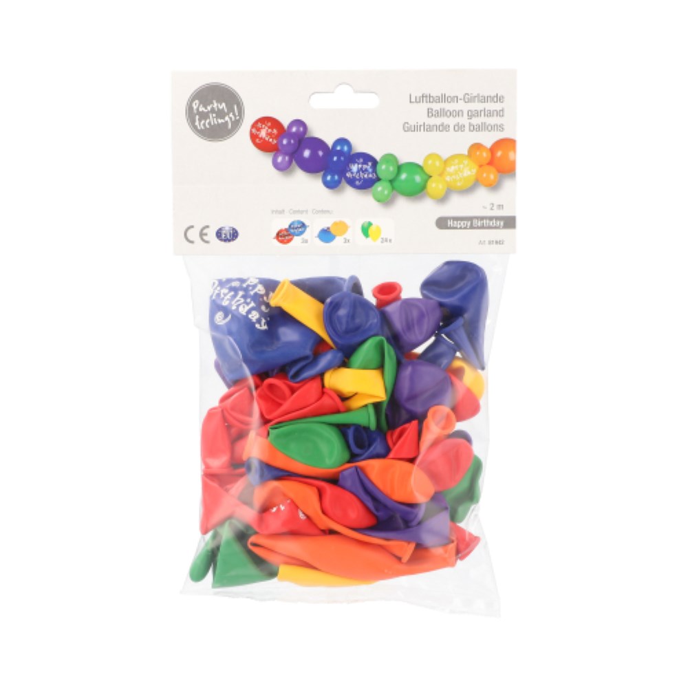 Ballongirlande 2 m "Happy Birthday"