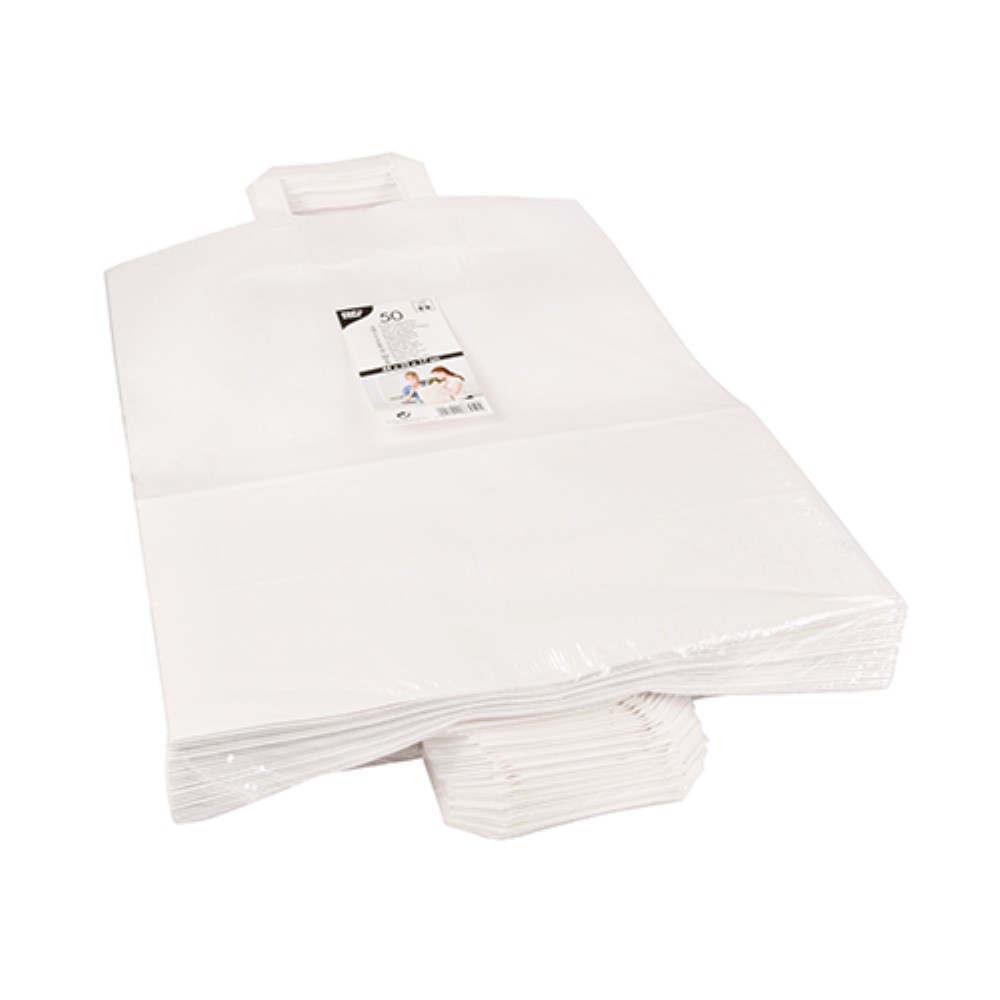 50 Tragetaschen, Papier 44 cm x 32 cm x 17 cm weiss mit Tragegriff