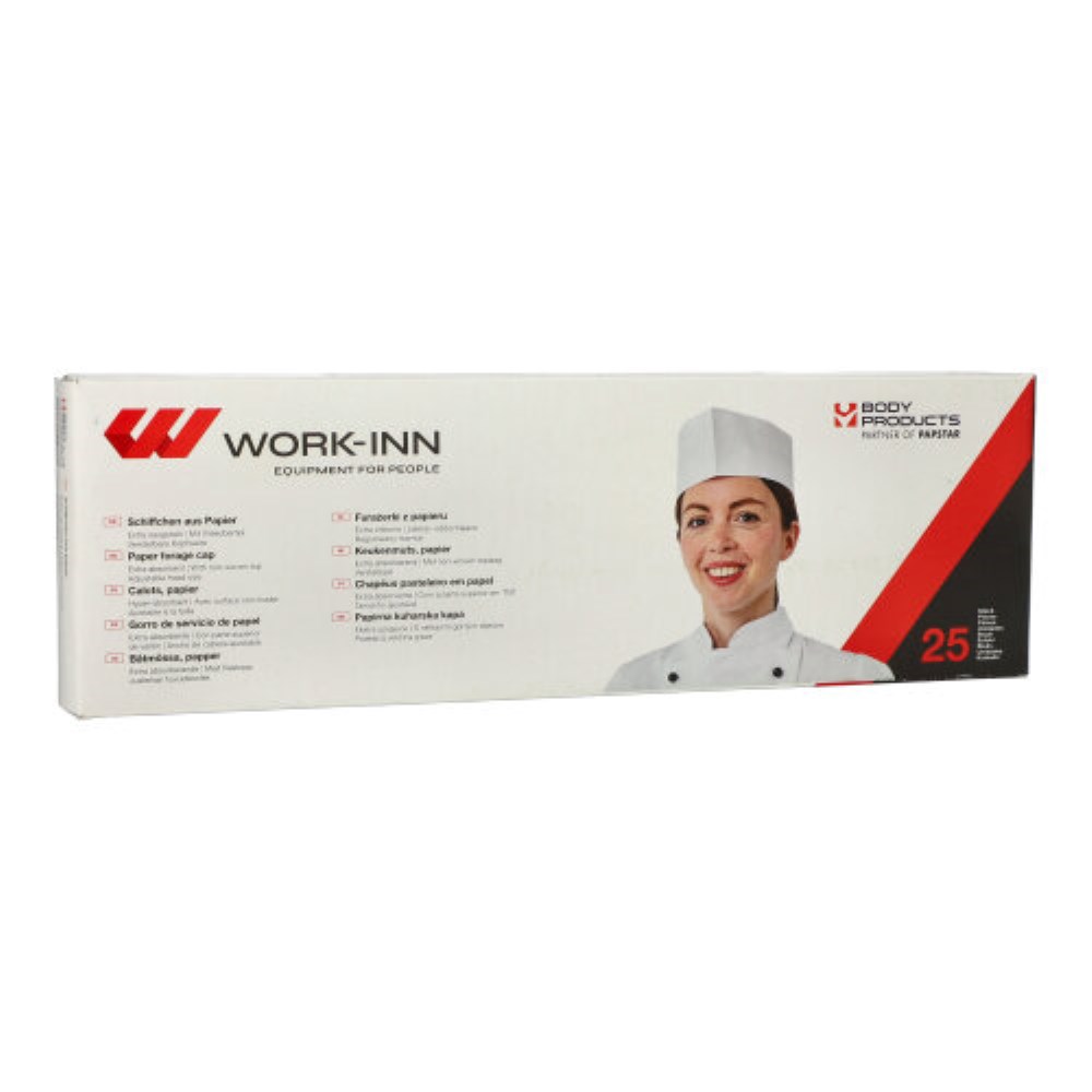 25 "WORK-INN/-PS" Schiffchen, Papier 8,5 cm x 27,5 cm weiss größenverstellbar