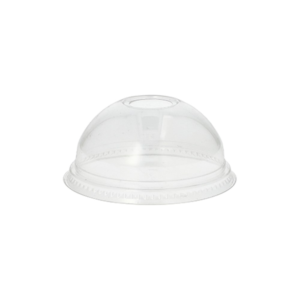50 Dom-Deckel "Hurricane", PET Ø 9,5 cm · 4,5 cm glasklar mit Lochung