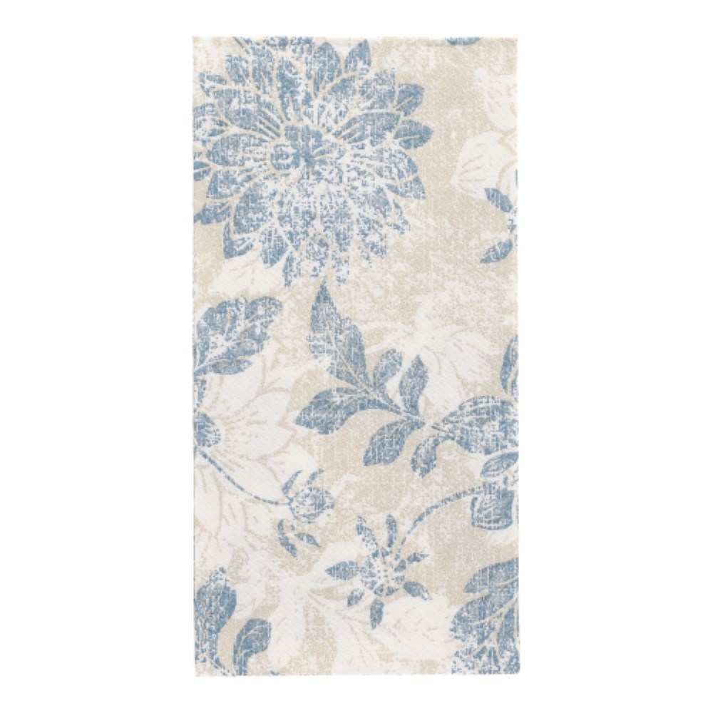 50 Servietten "ROYAL Collection" 1/8-Falz 40 cm x 40 cm arktikblau "Flowers"