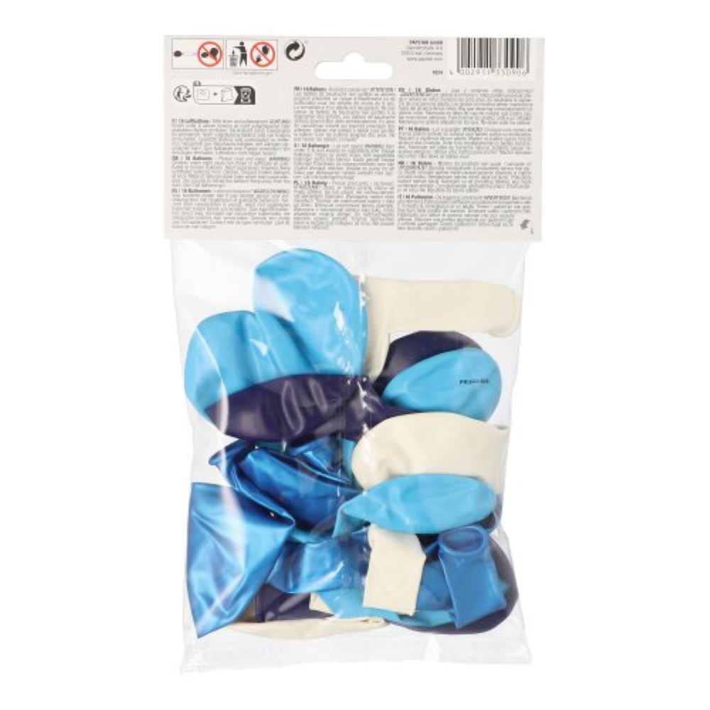 16 Luftballons Ø 25 cm farbig sortiert "Blue-Mix"