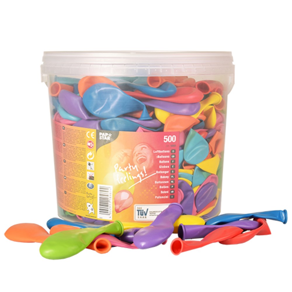 500 Luftballons Ø 19 cm farbig sortiert in Dose
