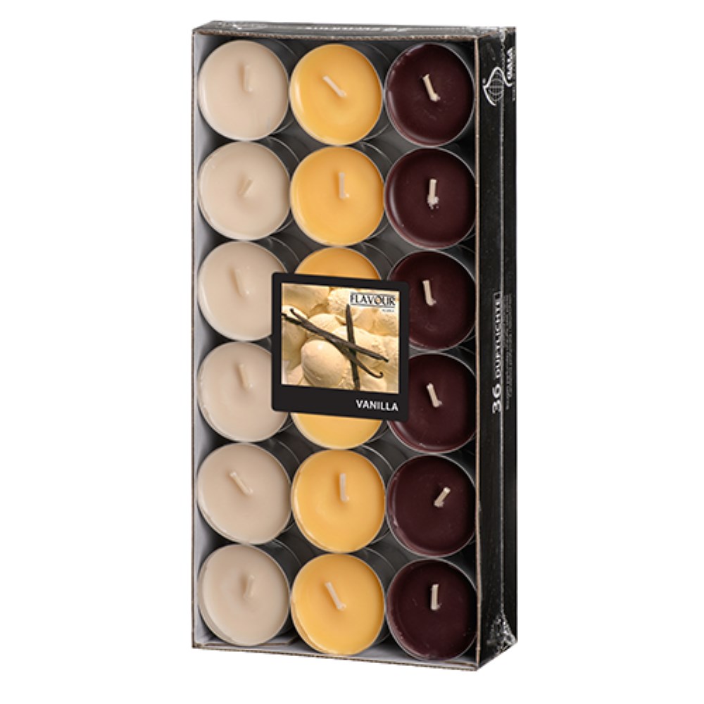 36 "GALA" Duftlichte Ø 38 mm · 17 mm creme - Vanilla "Ton in Ton"