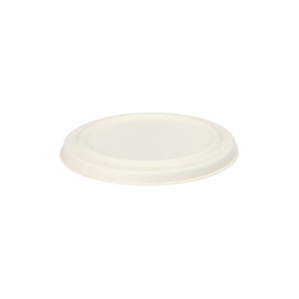 50 Deckel für Suppenbecher, Zuckerrohr "pure" Ø 10 cm weiss