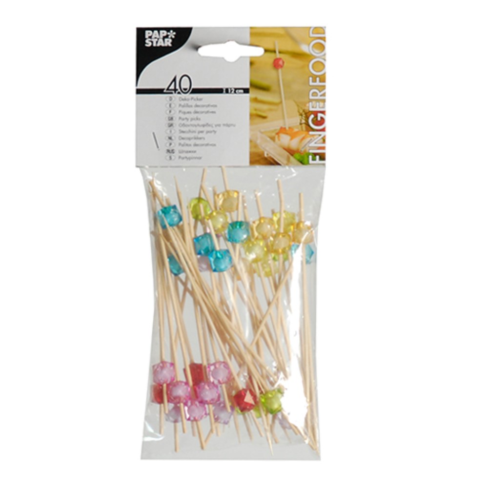 40 Fingerfood - Picker 12 cm farbig sortiert "Square"