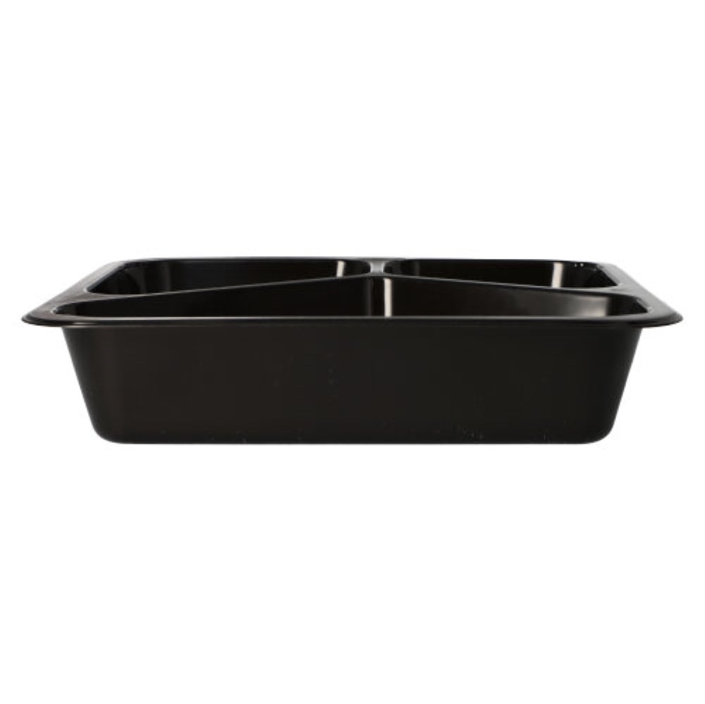 50 Mikrowellenschalen, PP 3-geteilt 1095 ml 4,9 cm x 22,7 cm x 17,8 cm schwarz 50 Mikrowellenschalen, PP 3-geteilt 1095 ml 4,9 cm x 22,7 cm x 17,8 cm schwarz