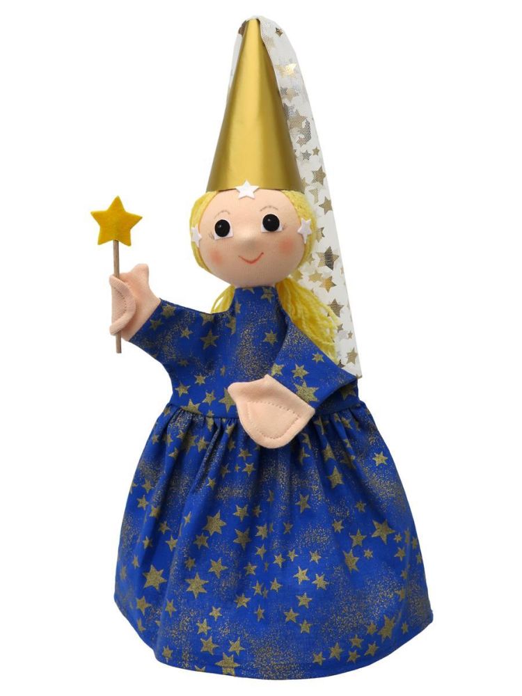 Handpuppe blaue Fee - Made in Europe - Winterspielzeug
