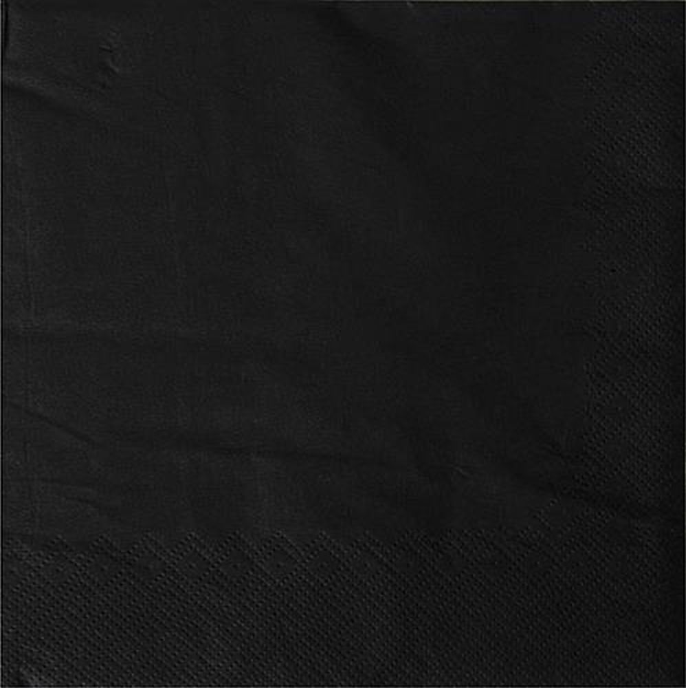 20 Servietten, 3-lagig 1/4-Falz 33 cm x 33 cm schwarz