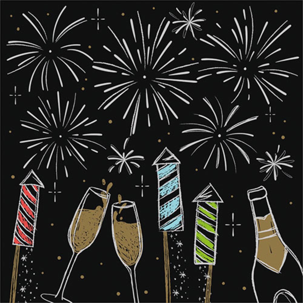 20 Servietten, 3-lagig 1/4-Falz 33 cm x 33 cm "Celebrations"