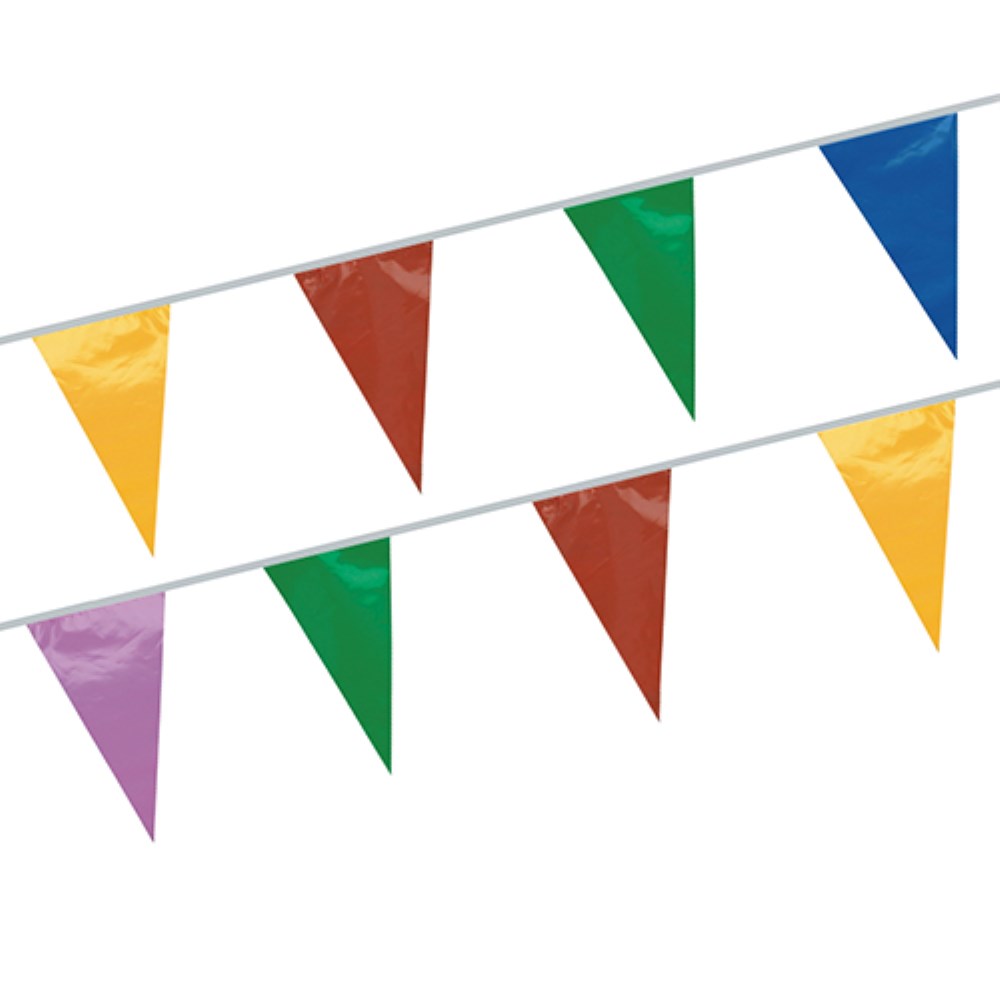 Wimpelkette, Folie 20 m farbig wetterfest Wimpelkette, Folie 20 m farbig wetterfest