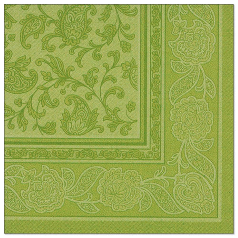 50 Servietten "ROYAL Collection" 1/4-Falz 40 cm x 40 cm olivgrün "Ornaments"