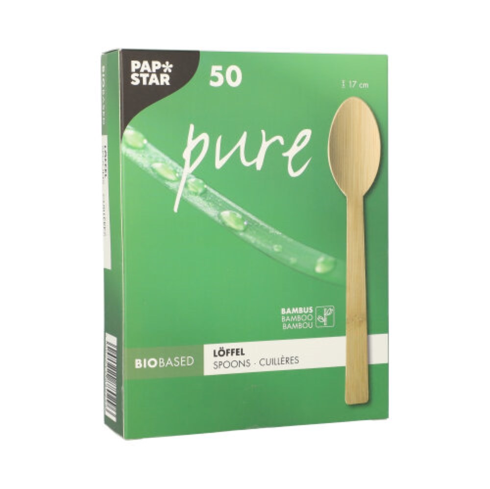 50 Löffel, Bambus "pure" 17 cm