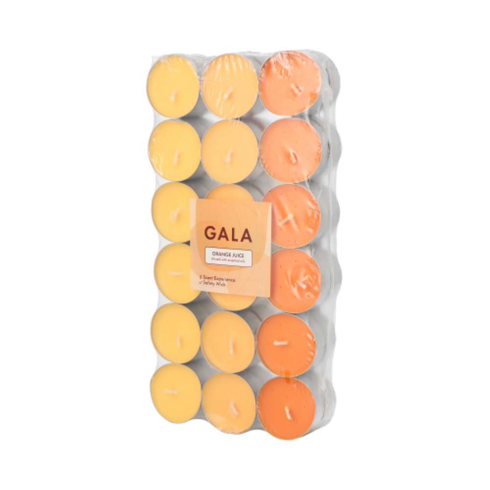 36 "GALA" Duftlichte Ø 3,8 cm · 1,7 cm orange - Orange Juice "Ton in Ton"