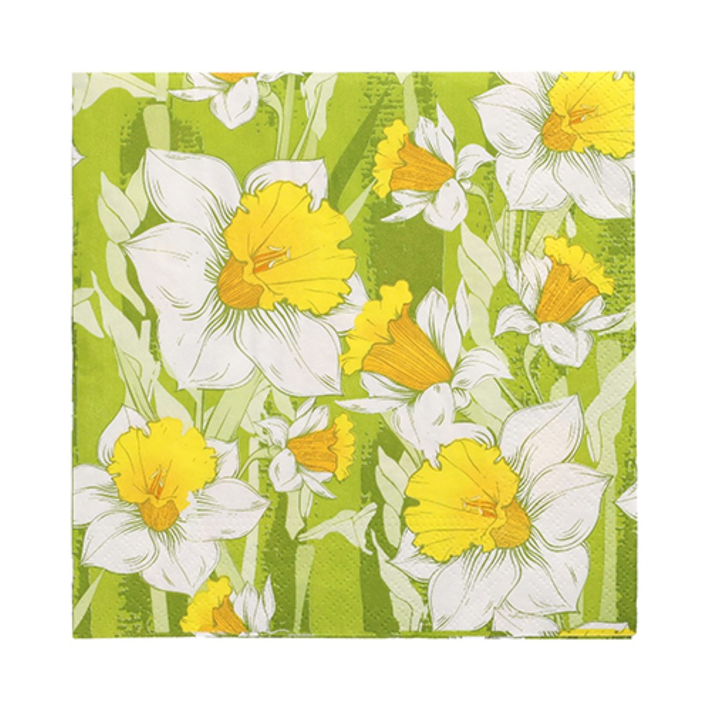 100 Servietten, 3-lagig 1/4-Falz 33 cm x 33 cm "Narciso"