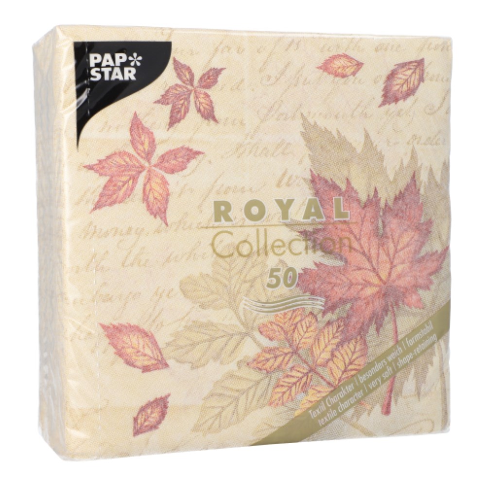50 Servietten "ROYAL Collection" 1/4-Falz 40 cm x 40 cm "Autumn Colours"