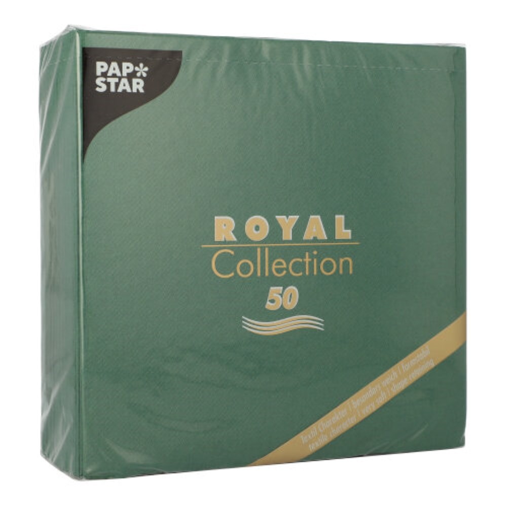 50 Servietten "ROYAL Collection" 1/4-Falz 40 cm x 40 cm dunkelgrün