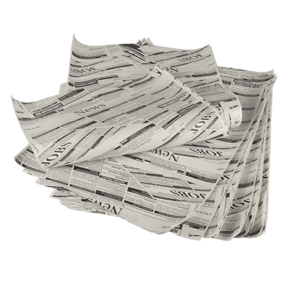 5 kg Einschlagpapiere, Pergament-Ersatz 35 cm x 25 cm "Newsprint" fettdicht