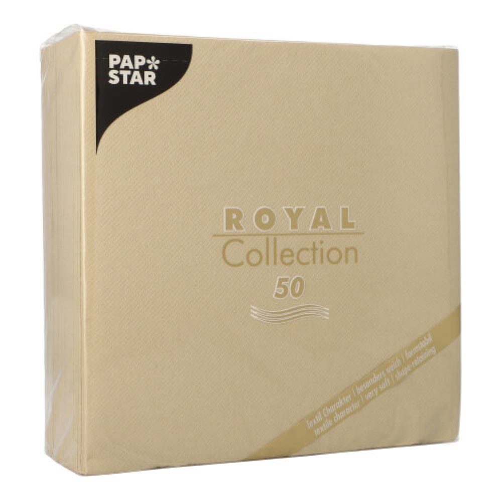 50 Servietten "ROYAL Collection" 1/4-Falz 40 cm x 40 cm sand