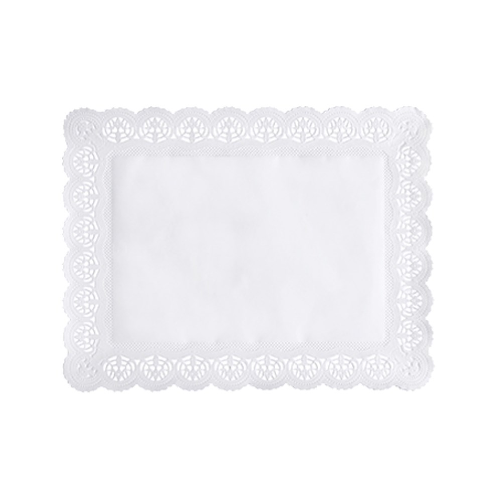 100 Spitzenpapiere eckig 34 cm x 26 cm weiss