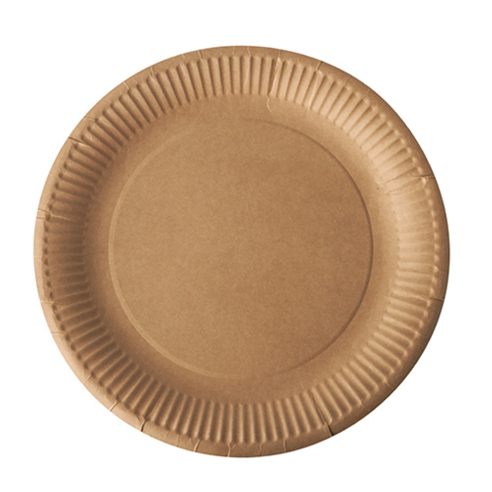 100 Teller, Pappe "pure" rund Ø 23 cm braun