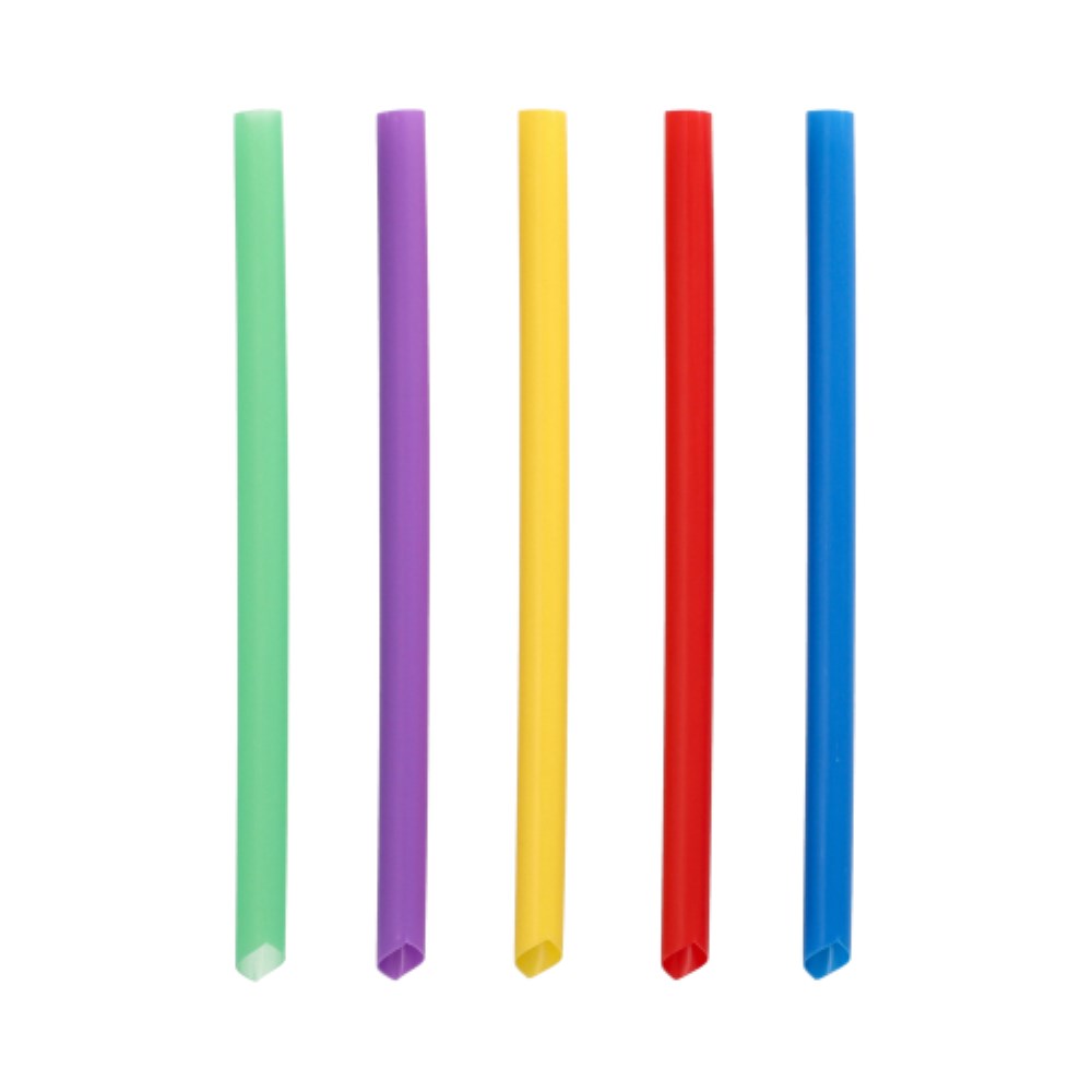 200 Mehrweg-Bubble Tea Halme PP Ø 12 mm · 20 cm farbig sortiert einseitig spitz