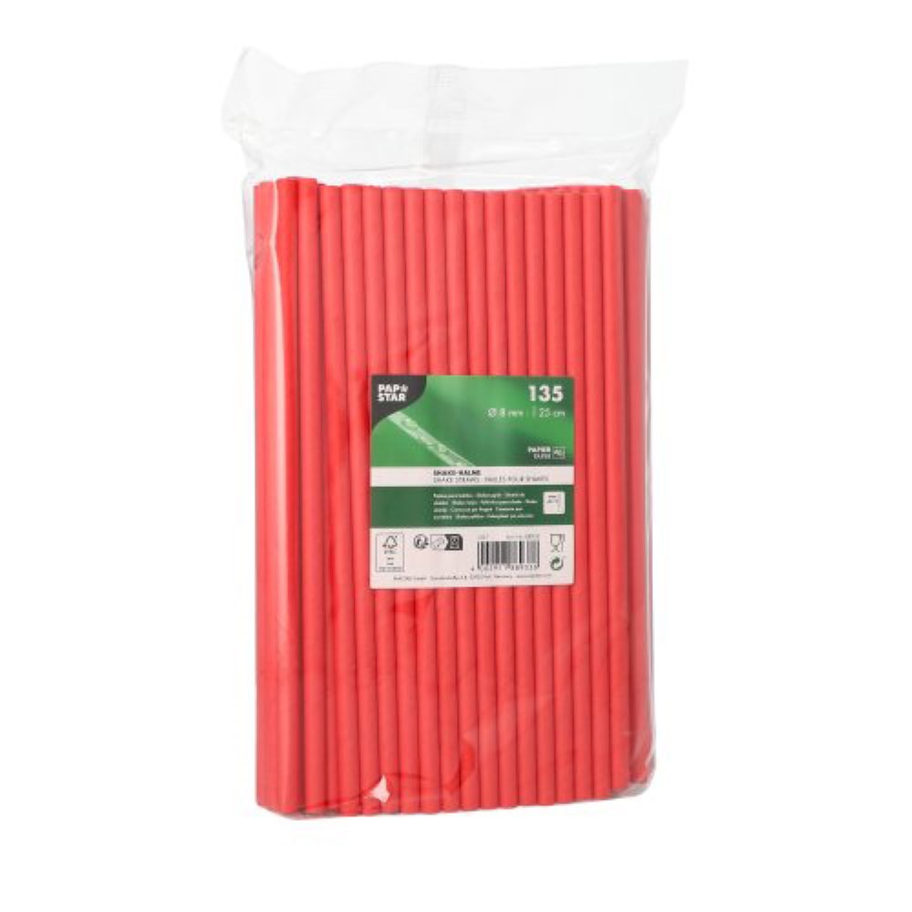 135 Shake-Halme, Papier Ø 8 mm · 25 cm rot